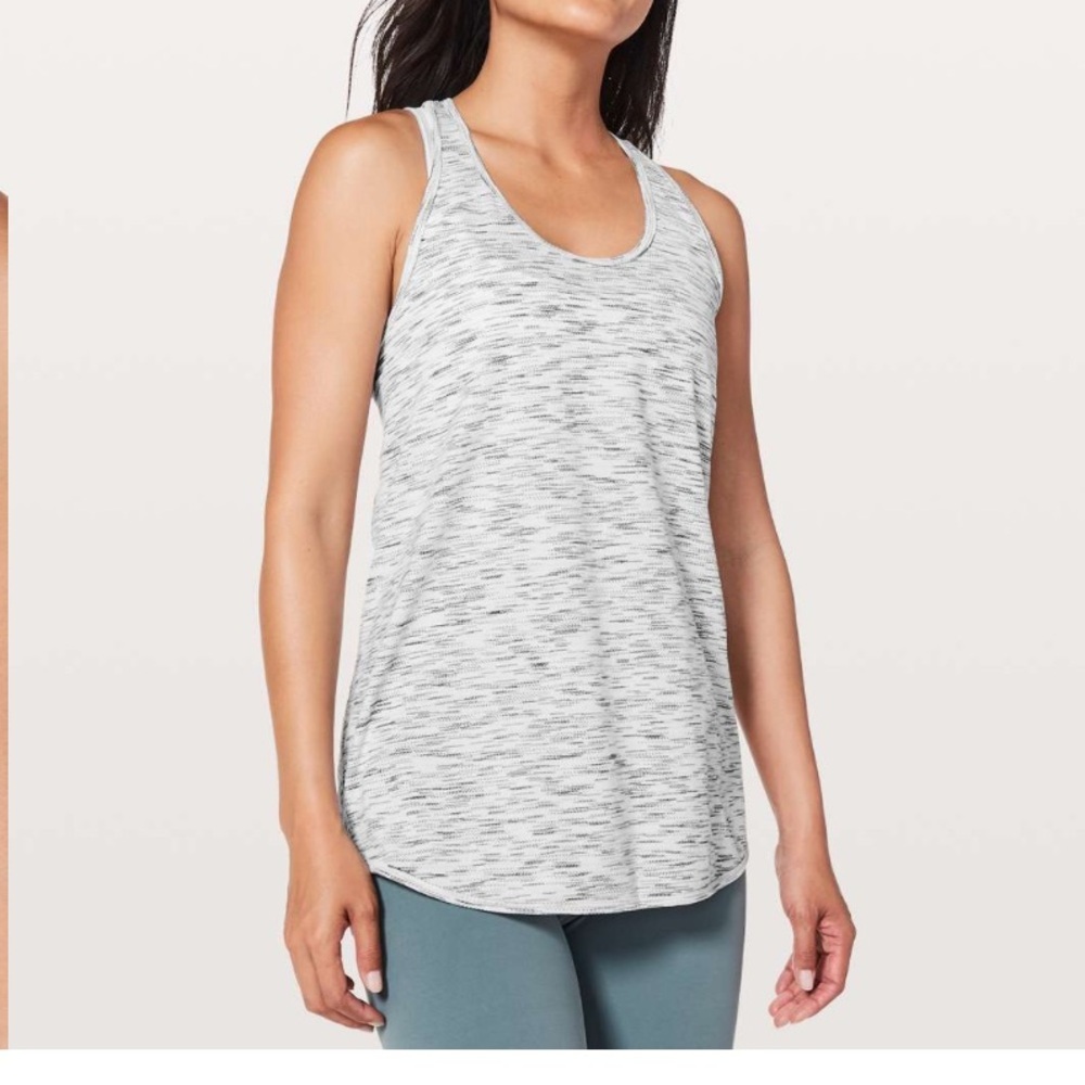 Lululemon Women's Essential Tank Tiger Space Dye Black‎ White Size 8